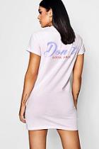 Boohoo Carina Don't Look Back Printed T-shirt Dress