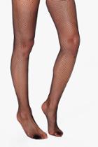 Boohoo Felicity Plain Top Fishnet Hold Ups Black