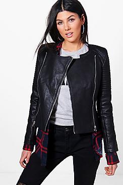 Boohoo Grace Boutique Vegan Leather Biker Jacket