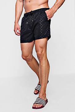 Boohoo All Over Man Dash Mid Length Swim Short