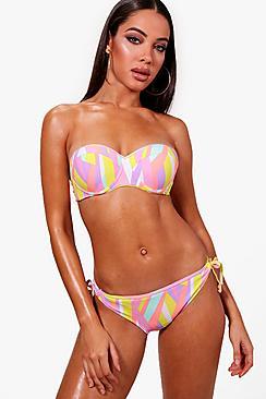Boohoo Cannes Mix & Match Chevron Pop Underwired Top