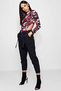 Boohoo Pippy Paperbag Waist Mom Jeans