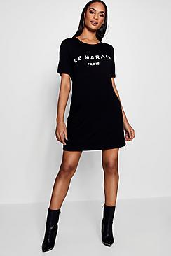Boohoo Josie Le Marais T-shirt Dress