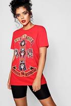 Boohoo Meg Guns And Roses T-shirt