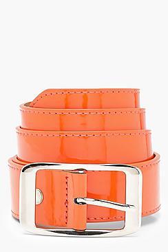 Boohoo Emily Patent Chunky Boyfriend Belt