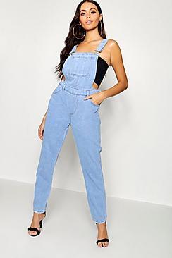 Boohoo Rigid Loose Fit Denim Overalls
