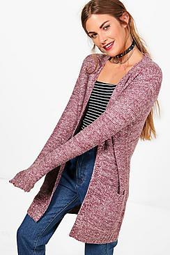Boohoo Brooke Marl Edge To Edge Cardigan