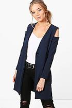 Boohoo Jasmine Cold Shoulder Tailored Duster