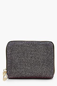 Boohoo Sparkle Mini Ziparound Purse