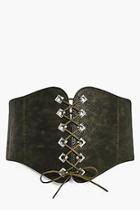 Boohoo Olivia Pu Corset Lace Up Belt