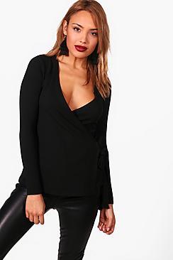 Boohoo Maria Wrap Over Top