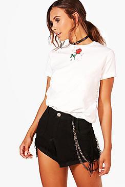 Boohoo Petite Naomi Floral Print Tee