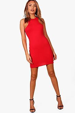 Boohoo Ruby Racer Neck Jersey Bodycon Dress