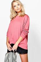 Boohoo Lila Chunky Pleated Front Sweatshirt