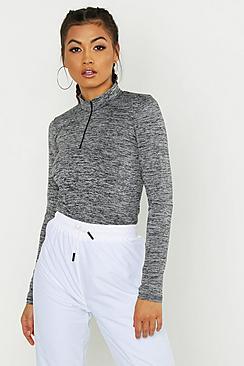 Boohoo Fit High Neck Zip Up Top