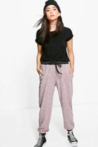 Boohoo Amelle Soft Knit Contrast Cuff Joggers Rose