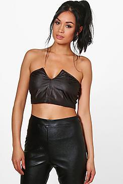 Boohoo Martha Pu Plunge Bandeau