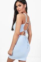 Boohoo Violet Crepe Strappy Back Detail Bodycon Dress