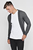 Boohoo Muscle Fit Ribbed Edge To Edge Cardigan