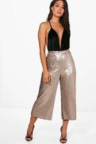 Boohoo All Over Sequin Wide Leg Culottes
