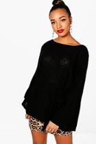 Boohoo Simone Batwing Belted Knit Jumper