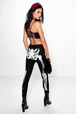 Boohoo Halloween Tilly Skeleton Back Leggings