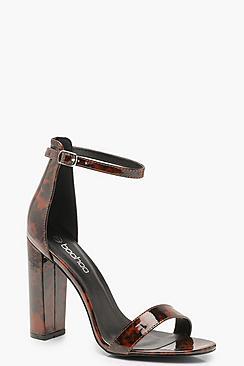 Boohoo Tortoiseshell Block Heel 2 Part Heels