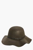 Boohoo Lauren Chain Trim Floppy Hat Khaki