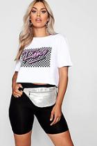 Boohoo Plus Isobel Fierce Crop Tee