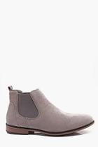 Boohoo Light Grey Faux Suede Chelsea Boots
