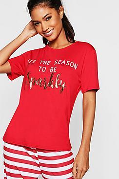 Boohoo Tis The Season Festive Pj Trouser Set