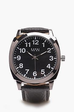 Boohoo Black Pu Strap Watch