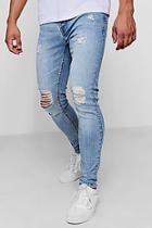 Boohoo Super Skinny Fit Jeans With Knee Rips