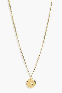 Boohoo Simple Hammered Coin Necklace