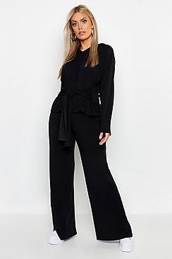 Boohoo Plus Loopback Wide Leg Jogger