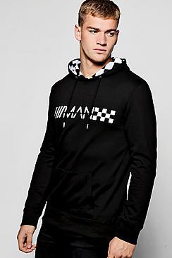Boohoo Man Hoodie With Checked Print