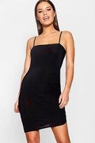 Boohoo Petite Polly Square Neck Ruched Bodycon Dress