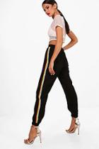 Boohoo Hazel Woven Rainbow Sports Stripe Track Trouser