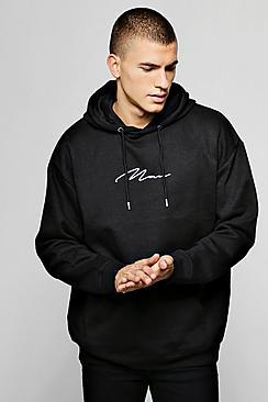 Boohoo Man Signature Embroidered Oversized Hoodie