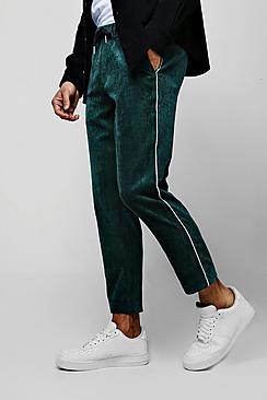 Boohoo Cord Jogger Trouser With Side Piping
