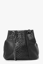 Boohoo Zoe Faux Snake Panel Chain Strap Duffle Bag
