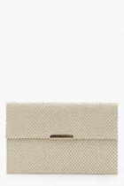 Boohoo Woven Envelope Clutch With Bar