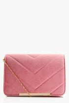 Boohoo Maya Velvet Quilt And Bar Cross Body