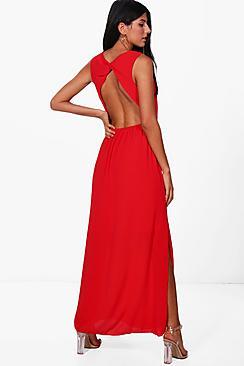 Boohoo Jess Backless Maxi Dress