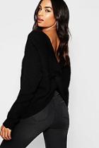 Boohoo Tall Crop Twist Back Jumper