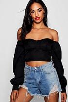 Boohoo Tall Structured Woven Crop