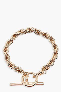 Boohoo Kelsey Chunky Chain T Bar Bracelet