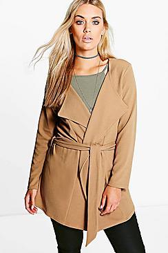 Boohoo Plus Jules Crepe Waterfall Jacket