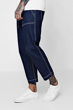 Boohoo Loose Fit Skater Jeans With Contrast Topstitch