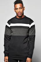 Boohoo Tri Panel Sweatshirt Black